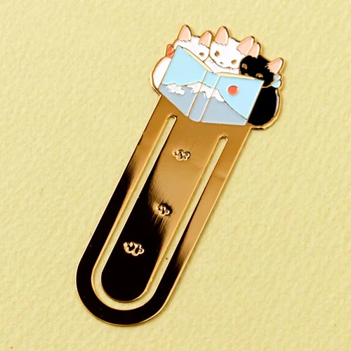 Leuke Kat Bladwijzers Metalen Boek Clips Kawaii Kittens Papieren Pagina Houder Japanse Briefpapier Lezen Gereedschap School Kantoorbenodigdheden: Paars