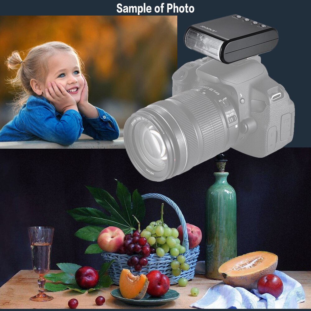 Andoer WS-25 Mini Digital-Sklave-Blitz Speedlite für Kanon Nikon Pentax Sony a7 nex6 HX50 A99 Blitz Speedlite w/ heißer Schuh GN18