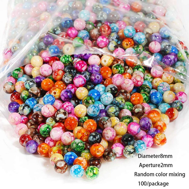 Ronde Losse Spaced Kralen Glazen Kralen 4 Mm 6 Mm 8 Mm Diy Armband Oorbellen Charmes Ketting Kralen Voor Sieraden maken: 01MX