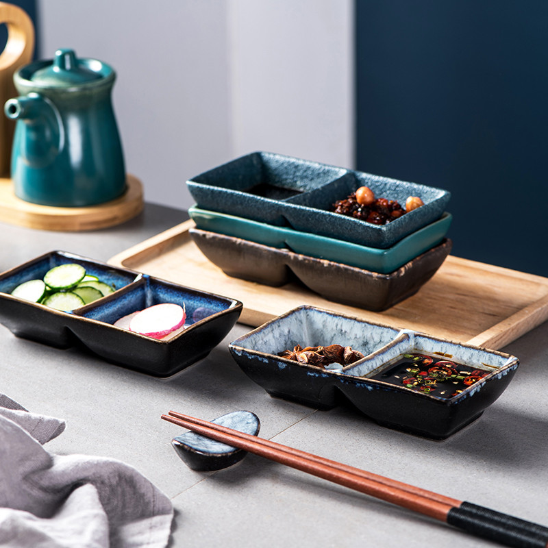 Japanse Keramische Retro Kruiden Saus Schotel Creatieve Boter Mosterd Sushi Azijn Soy Schotel Porselein Schotel Keuken Servies