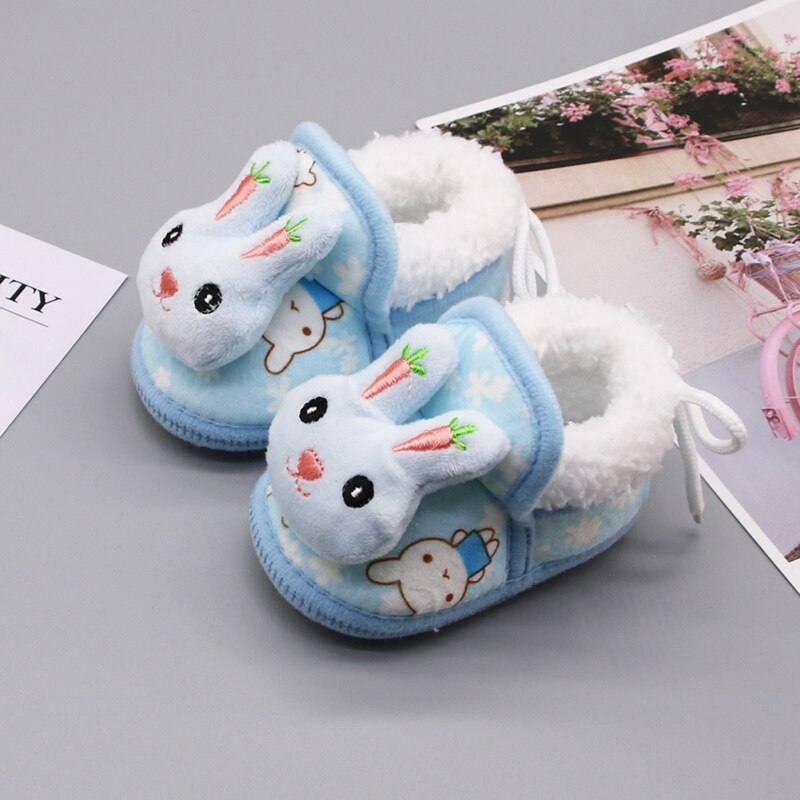 Winter Warm Baby Cartoon Rabbit Slipper Infant Warm Fleece Cotton Baby Shoes For Boys Girls