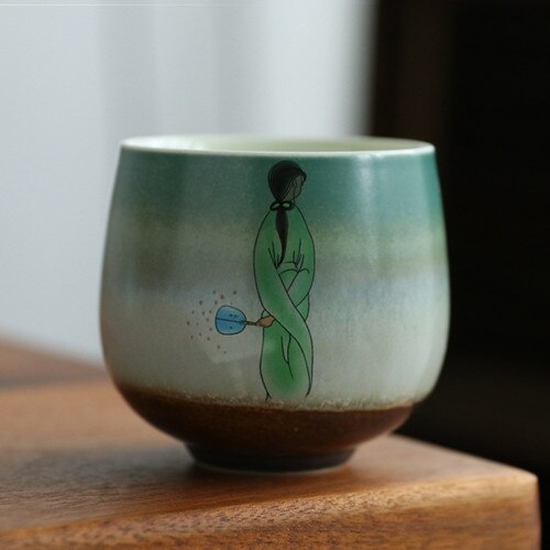 Håndlavet te mester kop keramisk te skål håndmalet te kop ovn personlig enkelt-kop ren: B