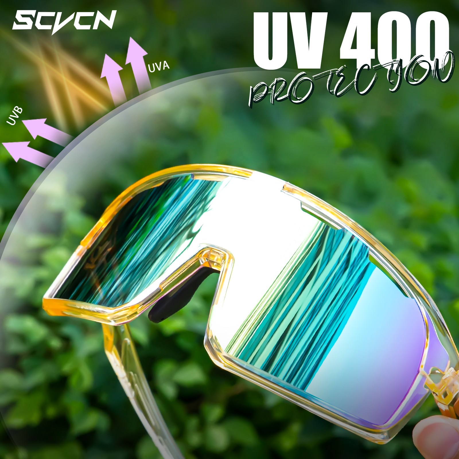 SCVCN Fietsbril MTB Racefiets Zonnebril UV400 Fietsbril Bescherming Licht Unisex Fietssportuitrusting