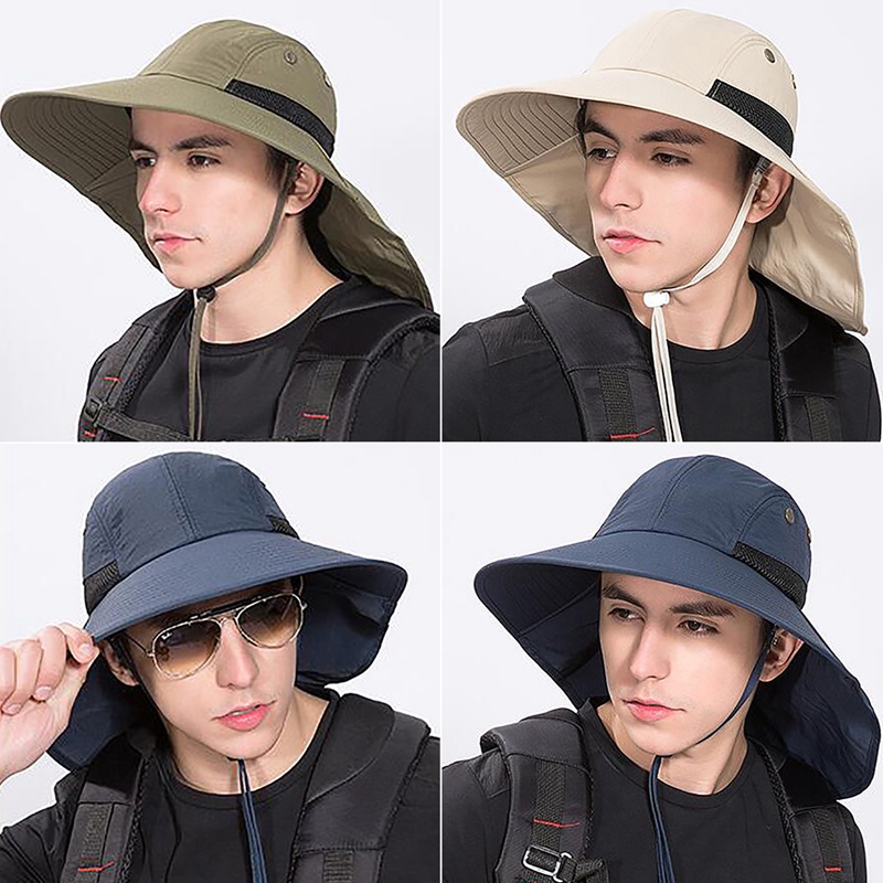 Outdoor UV Protection Flap Cap Wide Brim Water Resistant Lightweight Neck Cover Sun Hat Camping Fishing Accessories