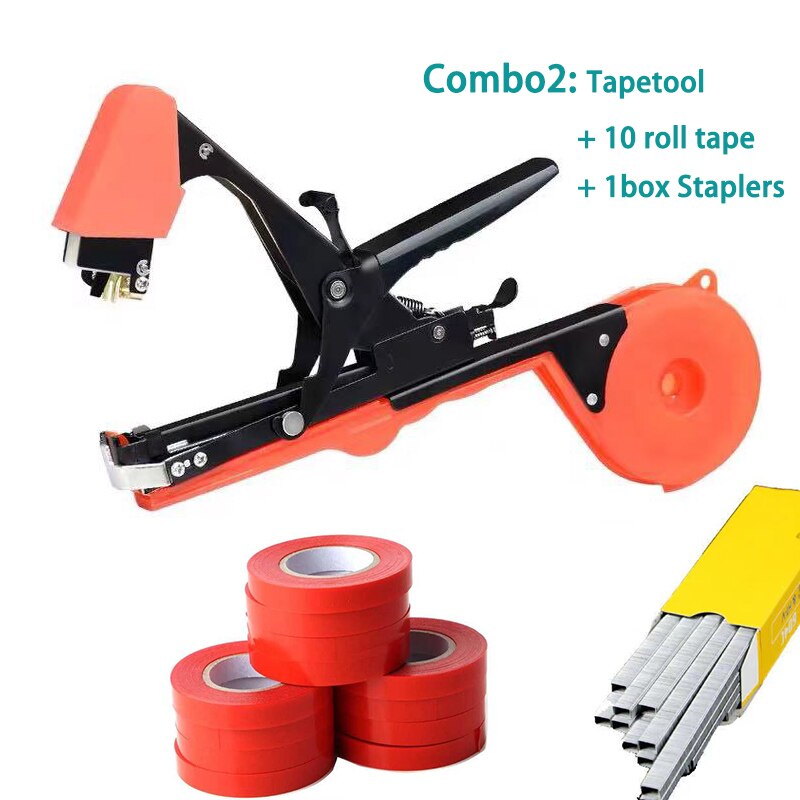 HEMAN Gardening Tapetool, Plant Typing Machine for Vegetabel, Grap, Tomato, Cucumber, Pepper and Flower(Orange): Combo 2