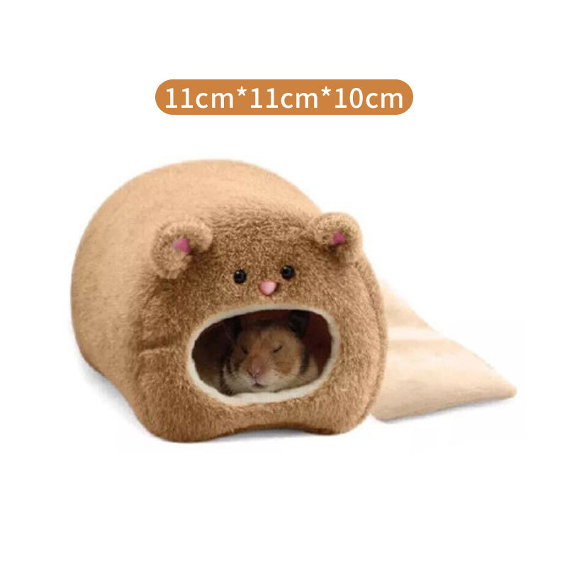 Gaiola para hamster, cama macia e quente para animais de estimação, rede para ratos, porco, esquilo, casa de inverno, ninho de veludo, cama quente para dormir, itens pequenos para animais de estimação: Cinza escuro