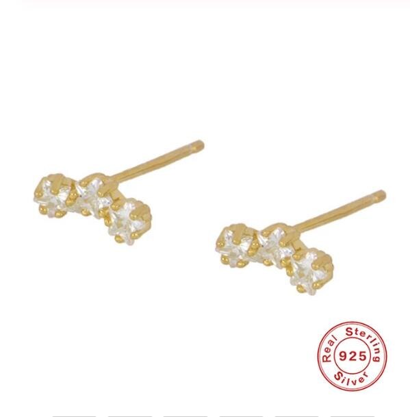 ROXI Neue Mond und Stern Ohrringe 925 Sterling Kristall Zirkon Kleine Stud Ohrringe für Frauen Brincos Delicate Koreanischen Ohrringe: HRTY-1