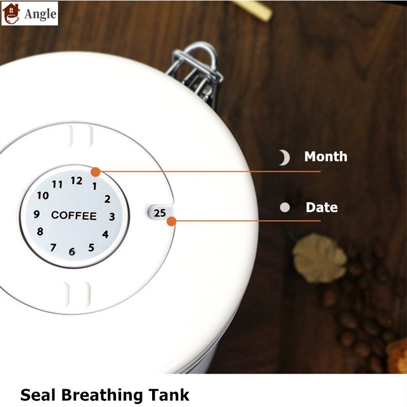 1.2/1.5/1.8L Coffee Canister With Scoop Airtight Coffee Container Stainless Steel Storage Canister Set For Coffee Beans Tea