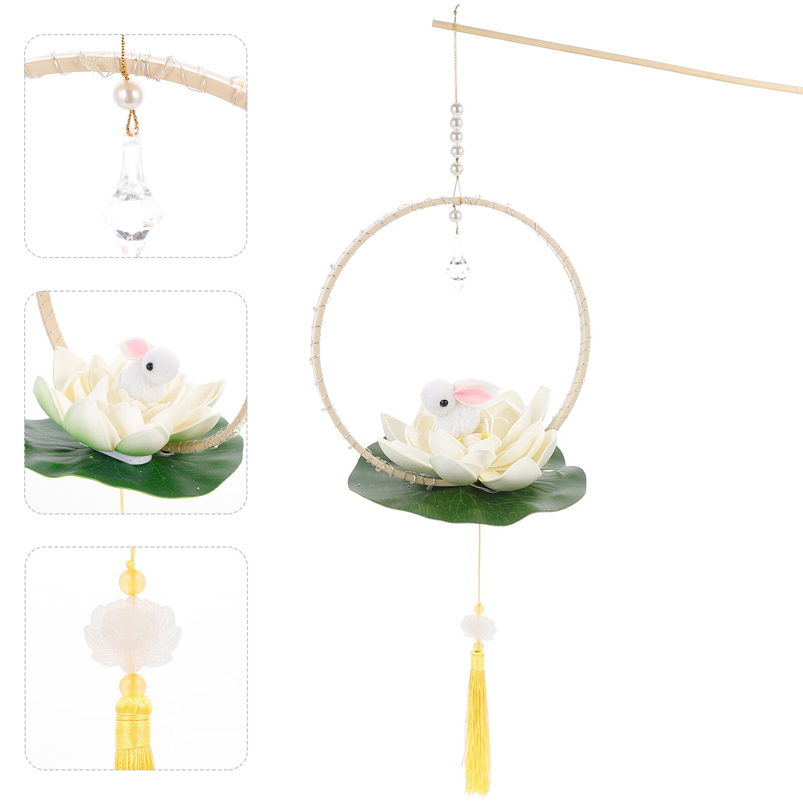 1 Set DIY Lantern Kit Hand Making Lantern Kit DIY Lotus Lantern: White