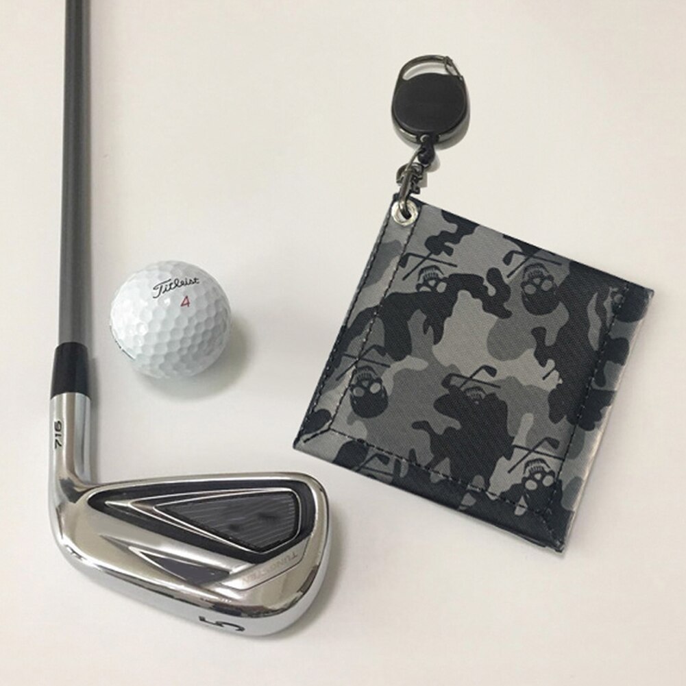 Piłka golfowa Club Head tkanina do wycierania z karabińczykiem kamuflaż Mini kwadratowe ręczniki do czyszczenia profesjonalne akcesoria do golfa