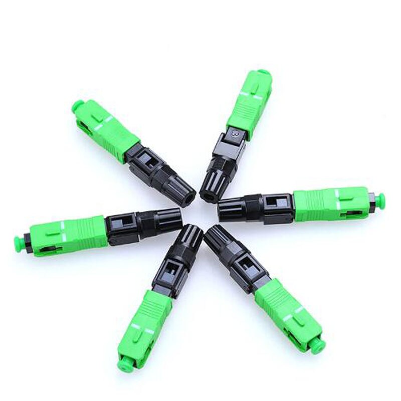 100PCS SC APC fiber optic SC APC Single-mode Fast connector SC APC FTTH Fiber Optic quick Connector