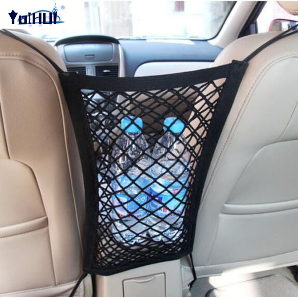Sterke elastische auto mesh netto zak tussen auto organizer opbergtas bagagehouder zak voor auto styling