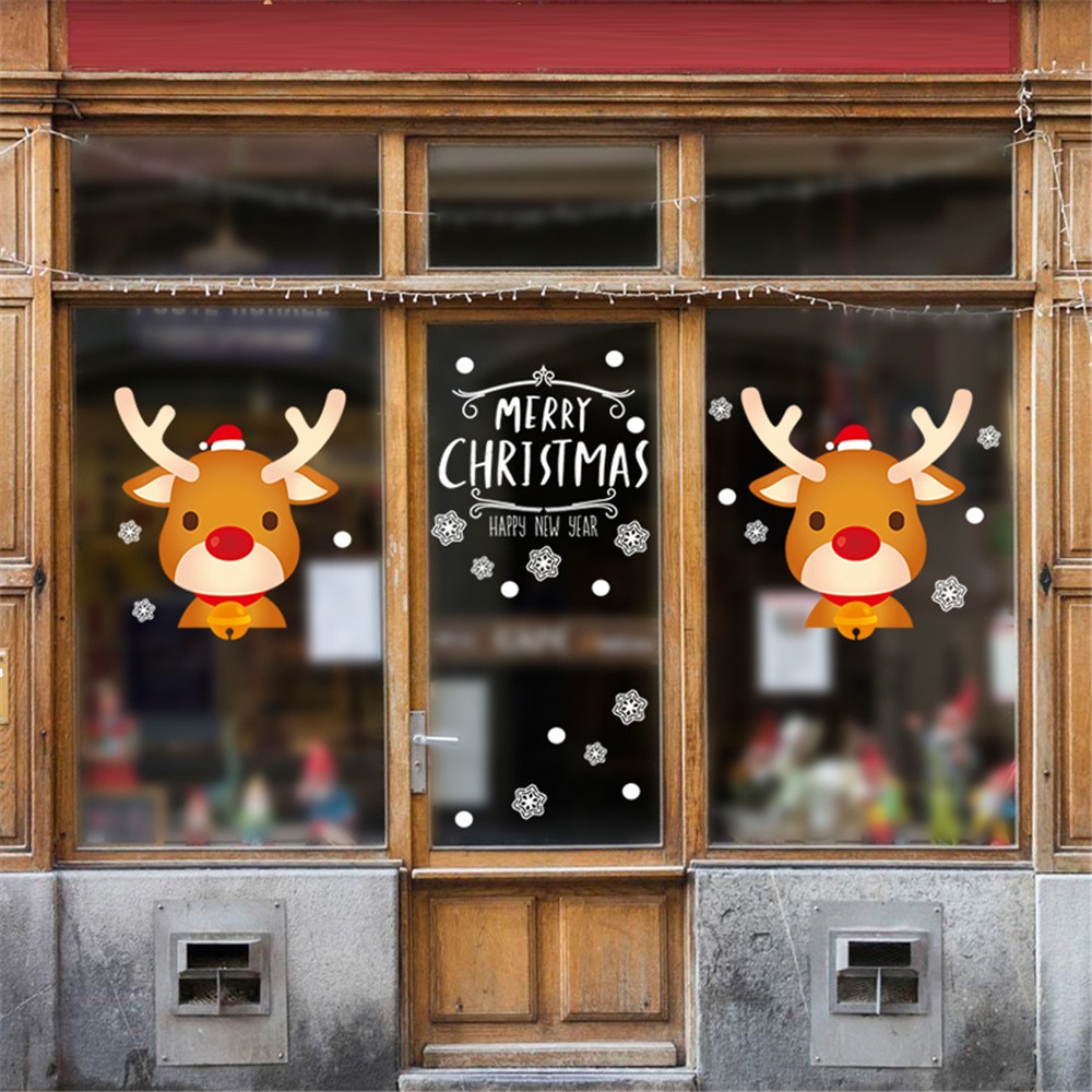 Weihnachten Mauer Aufkleber groß Nase Rentier Einkaufen Fenster Glas Dekor Fröhlich Christmas Dekorationen Pro Heimat Festival Wandgemälde Decals #20