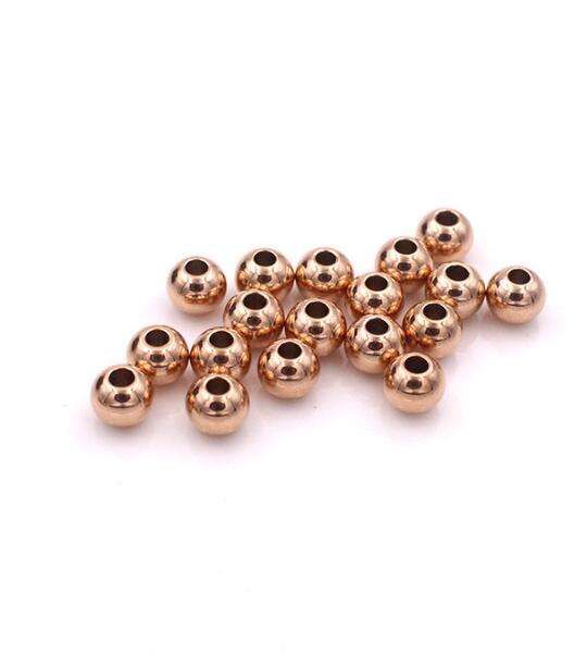 50pcs Gold Stainless Steel Balls Bead For DIY Bracelet Necklace Jewelry Craft Making Material