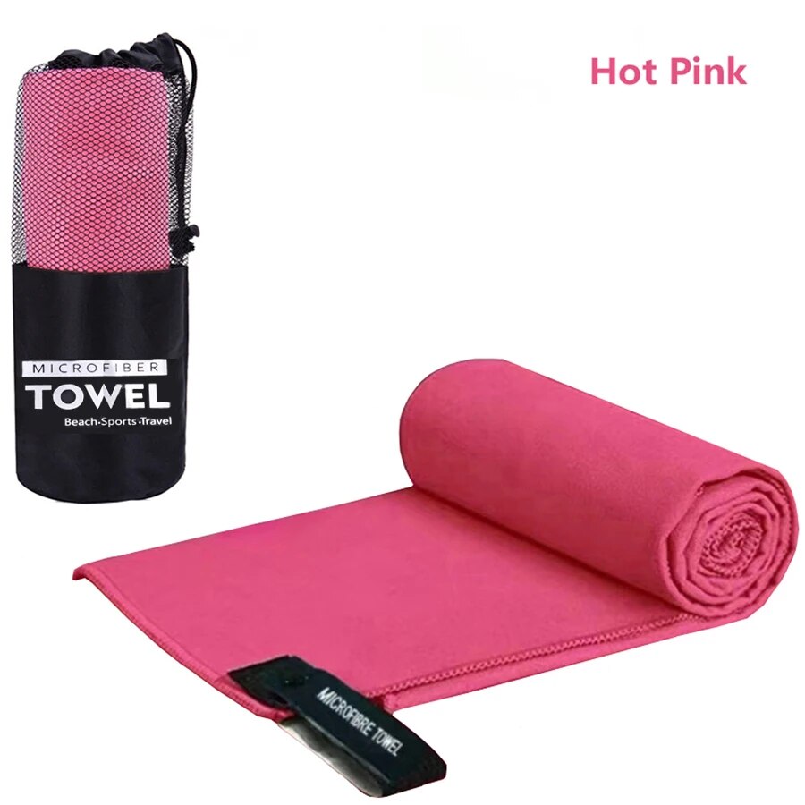 Hurtigttørrende sportshåndklæde 40 x 80/76 x 152cm mikrofiber løb yoga fitness fitness basketball udendørs camping vandreture strandhåndklæder: S / Lyserød