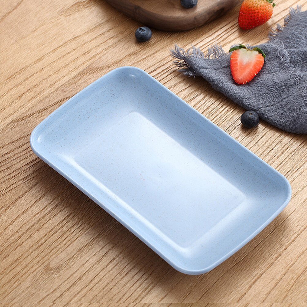 4pcs Dinner Plate Food Grade Lightweight Eco-friendly Dinner Dish for Home Hotel Restaurant