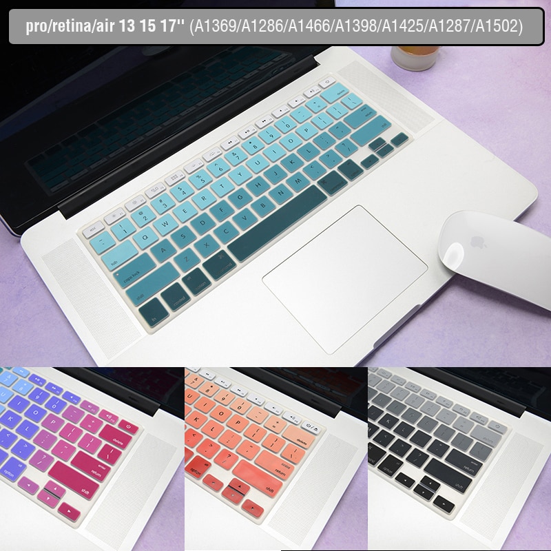 ONS Notebook Toetsenbord Cover Silicone voor MacBook Air Retina Pro 13 15 17 inch Toetsenbord Cover Toetsenbord Sticker A1369 A1466 a1502