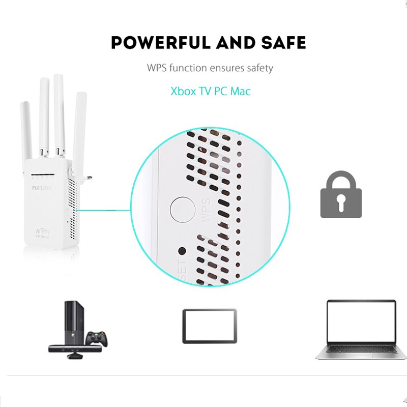 WiFi Verlängerung Mbps Wi-Fi Verstärker Drahtlose Internet Booster mit Ethernet Hafen WPS 2,4 GHz Hause Signal Verstärker Einfach installieren