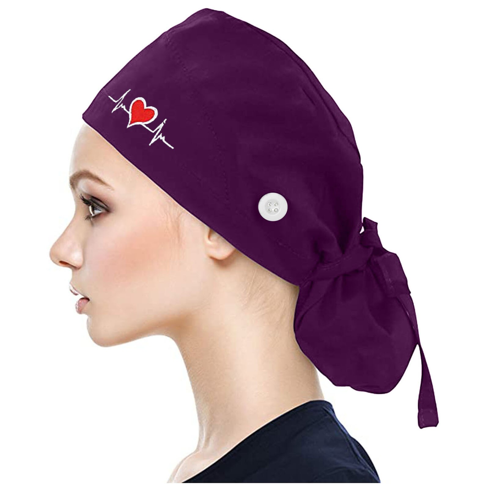 Chapeaux pour femmes et hommes, casquette de gommage à la avec boutons, chapeau imprimé Bouffant avec bandeau pour femmes et hommes: Purple