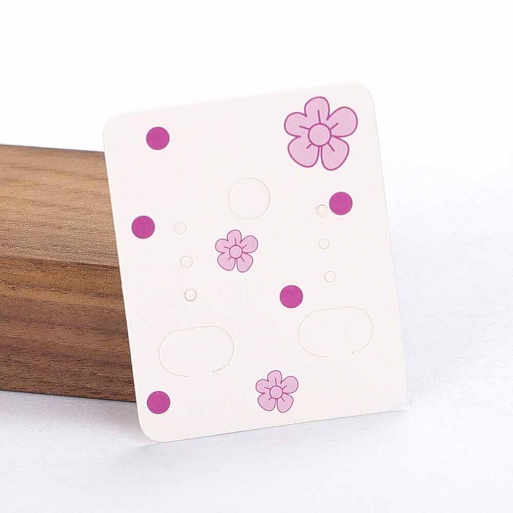 50 stks/partij 3.8x4.8cm blanco kraftpapier oorbel display kaarten oorbel pakket hang tag kaart voor diy ear studs sieraden display kaart: Zilver