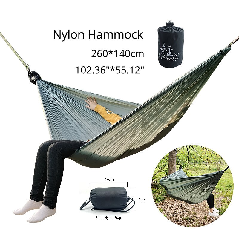 Single Canvas Hammock Folding Bed Outdoor Camping Backpackaging Leisure Swing Portable Hanging Bed Sleeping Swing Hammock