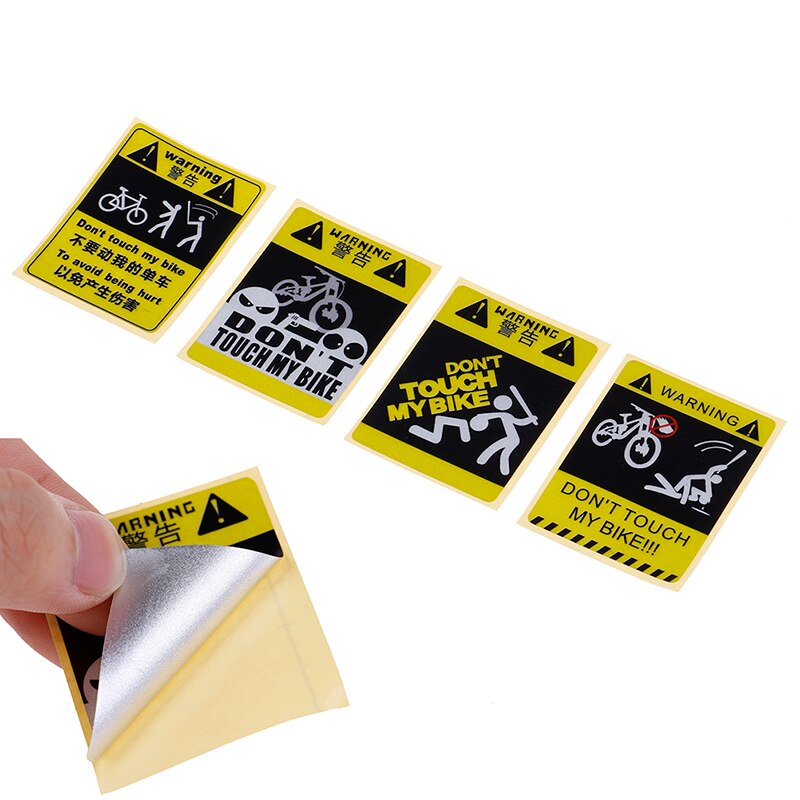 Autocollant d'avertissement de ne pas toucher mon vélo, 1 pièce, autocollant décoratif étanche, 4 Types d'accessoires de cyclisme