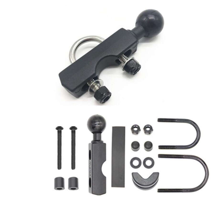 Jadkinsta Motorcycle Handlebar Brake Clutch Control Base Combo U Bolt Mount with 1 inch Rubber Ball Mount for Gopro Cam