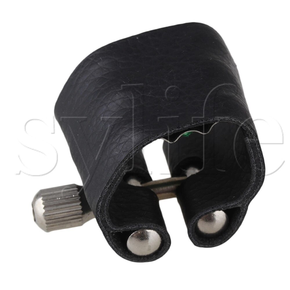 Fixador de bocal de saxofone de couro preto
