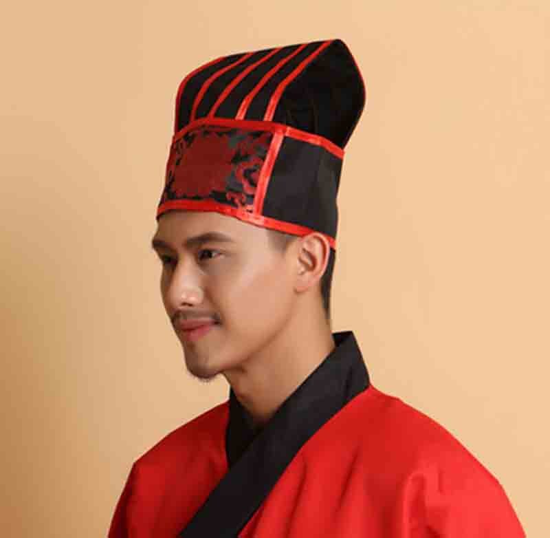 Chinese Traditional Ancient Hat For Men Hanfu Scholar Black Hat Headdress Vintage Fittings Confucian Towel Cosplay Hat For Men