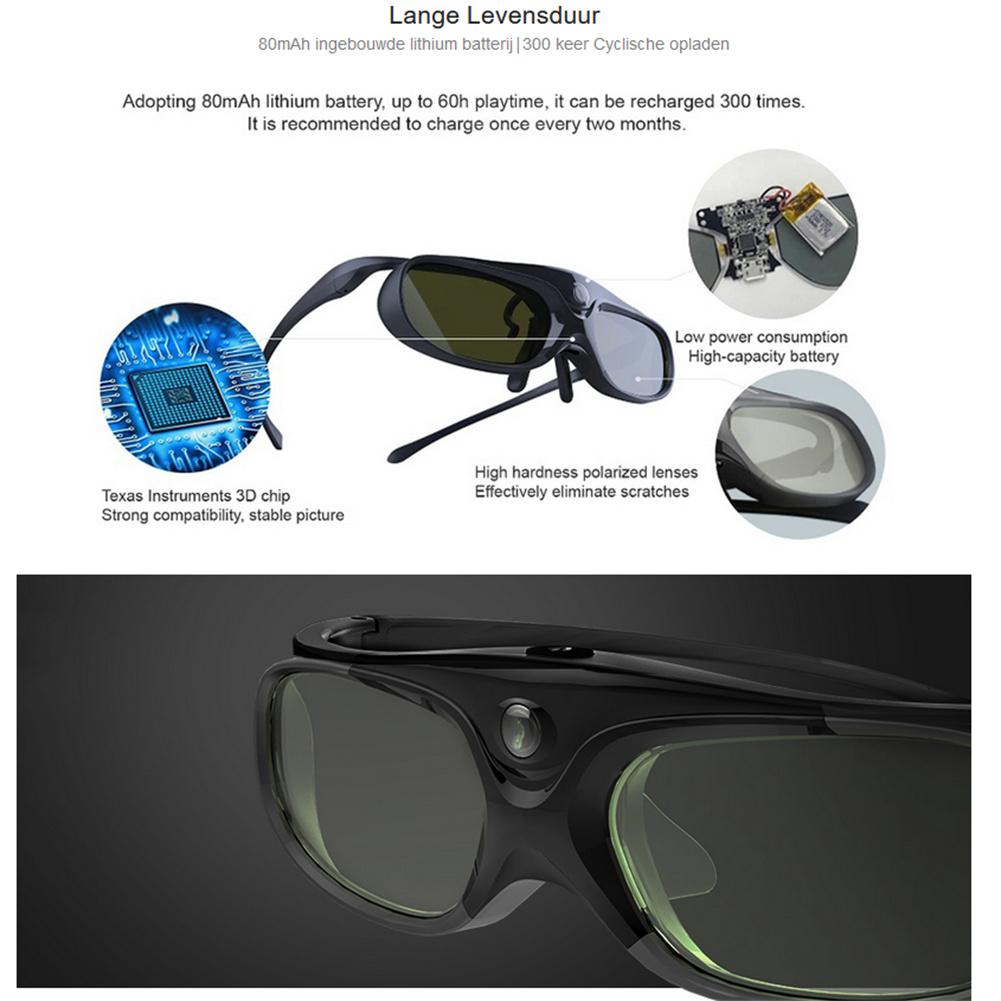 Shutter 3D Glasses Dlp-link LCD Rechargeable Virtual Reality LCD Glass Compatible For XGIMI H2 Horizon Halo Aura
