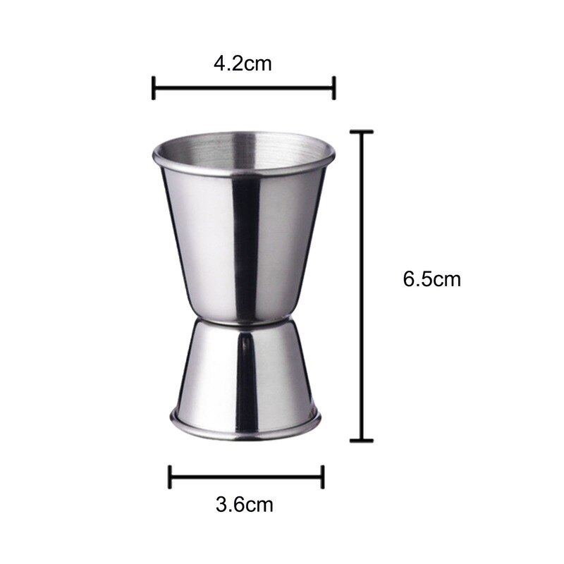 304 Stainless Steel Double Head Measuring Cup with Scale Ring Crimping Ounce Cup Cocktail Bar Bartender Measurer