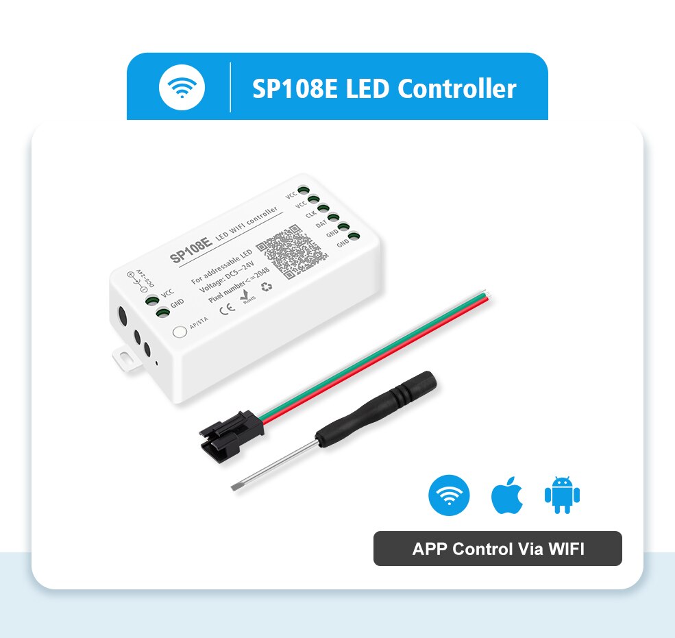 WS2812B Controller SP110E Bluetooth Pixel LED Controller Voor WS2811 WS2812B SK6812 Magic Lights Led Pixels Strip APP Controle