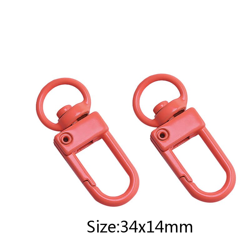 10Pcs Kleur Verf Bakken Sleutelhangers Sleutelhanger Sleutelhanger Voorjaar Gesp 8 Woord Gesp Garnalen Gesp Zak Gesp Sieraden accessoires: orange