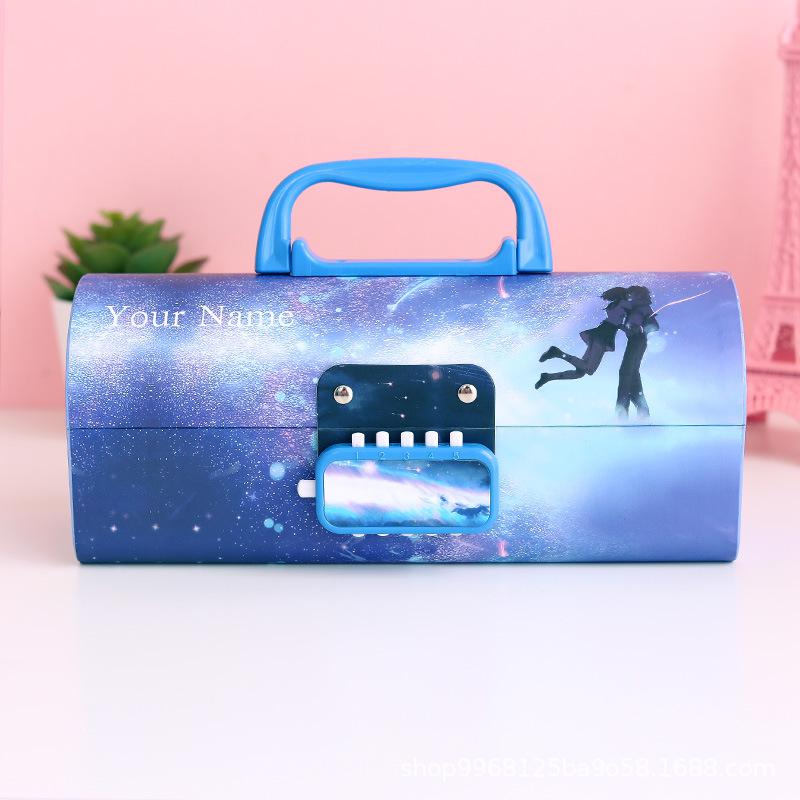 Dubbele Wachtwoord Vergrendelen Grote Capaciteit Eenhoorn Leuke Etui Voor Meisjes Potlood Tas Briefpapier Pencilcase Kawaii Schoolbenodigdheden: Starry Sky