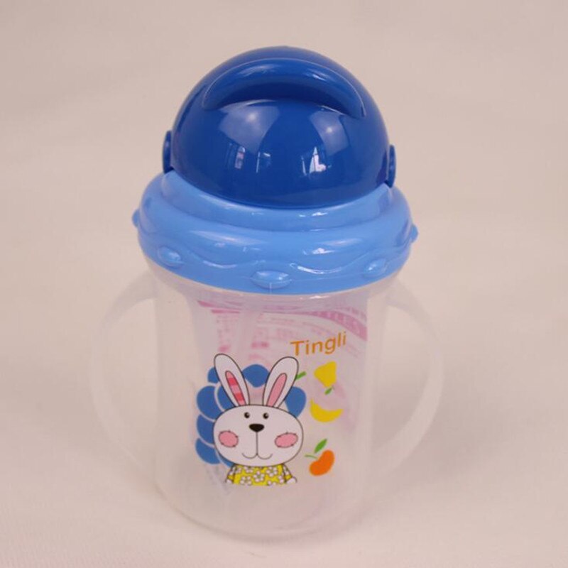 150 ml baby fodring vand kop flaske sippy kopper med håndtag søde tegneserie børn pp halm flasker træning drikke vand