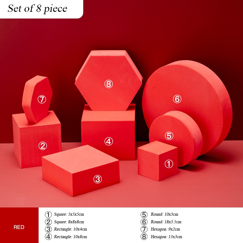 Product Photography Props Photography Foam Bubble Geometric Cube Set Photography Props: red