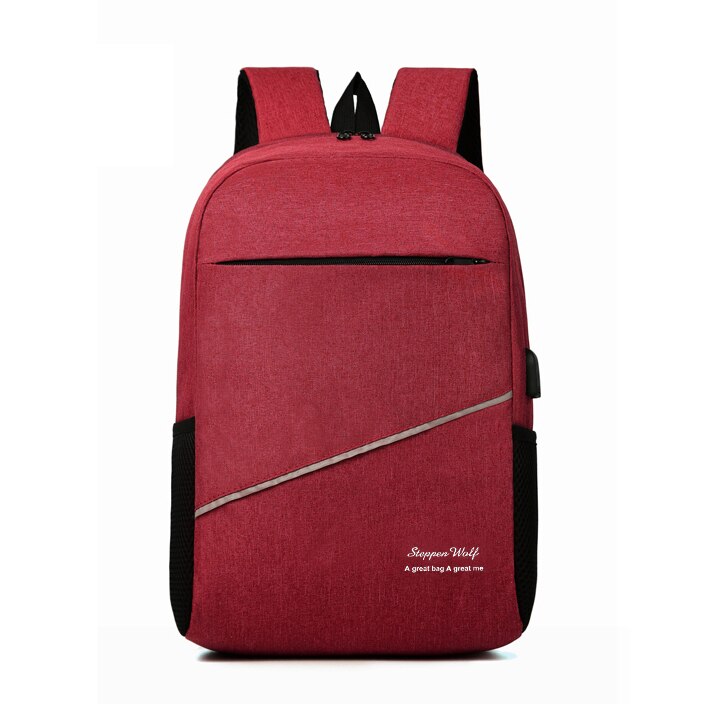 unisexe sac à dos Oxford école sac à dos pour hommes femmes adolescent charge voyage grande capacité ordinateur portable sac à dos Mochilas: Red