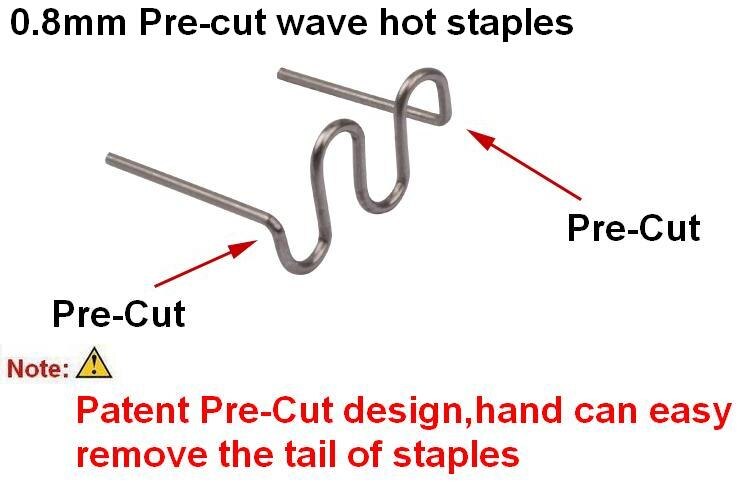 1000 stks 0.8mm Voorgesneden S Wave Nietjes voor Nietmachine Plastic Reparatie Bumper Carrosserie/Plastic Solderen lassen nietmachine