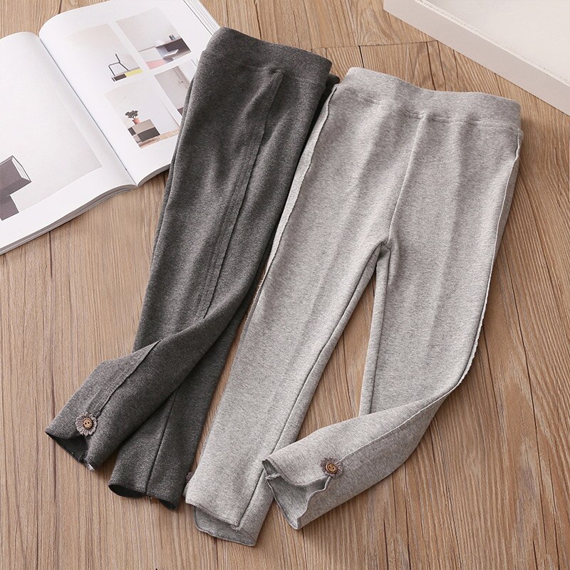 Mallas de algodón con botones para bebé, Leggings para niña, otoño, Primavera, -100 cm, 3, 4, 6, 8, 10, 12 años, 150