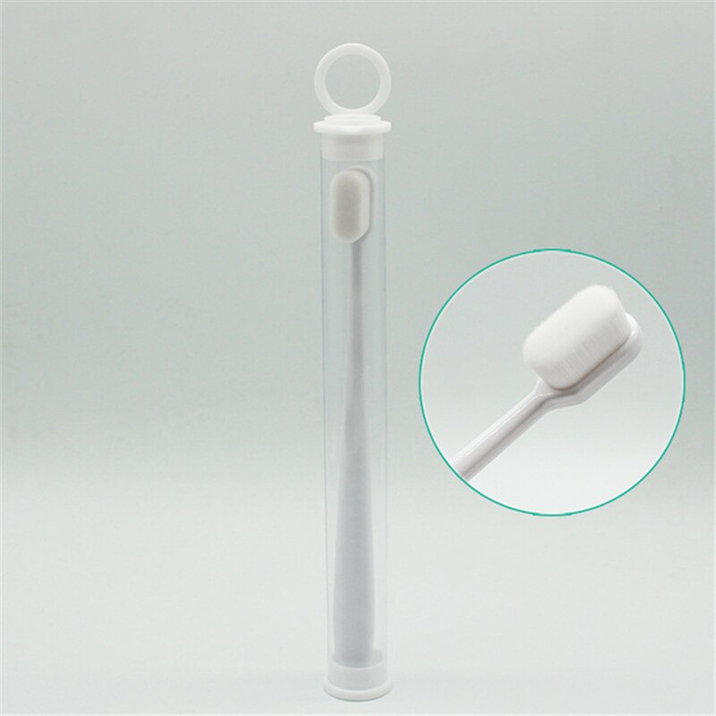 Ultra Fine Soft Toothbrush Portable Eco-friendly Teethbrush Dental Oral Care Teeth Cleaning Protect Tooth Brush with Box Travel: White Straight