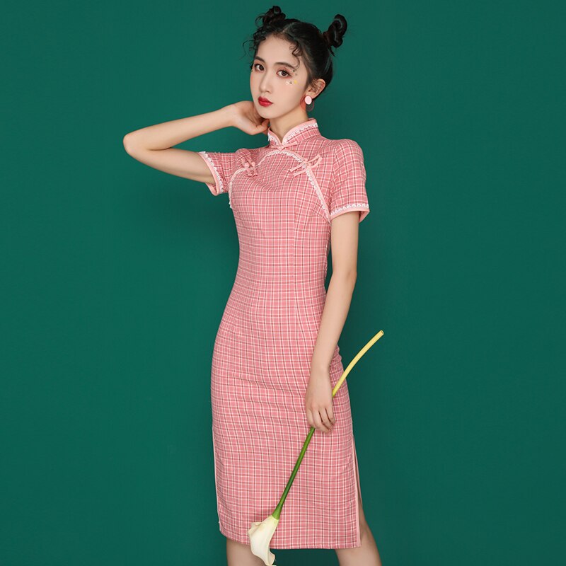 Zomermeisjes cheongsamjurk voor vrouwen, traditioneel dagelijks modern, slank chinees, retro qipao hanfu-jurkje