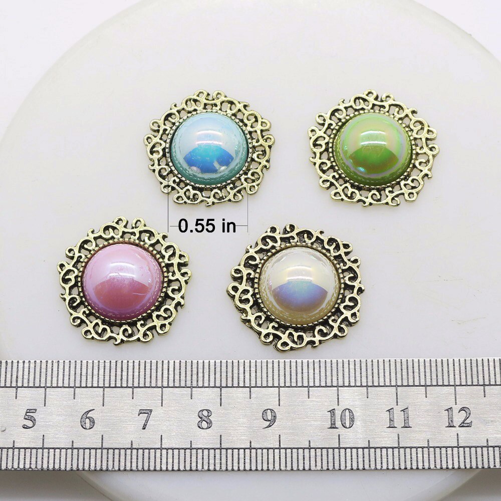 20mm (inner) Metal buttons 10pcs Shiny Pearl button For clothing Accessories wedding decorative handmade crafts buttons