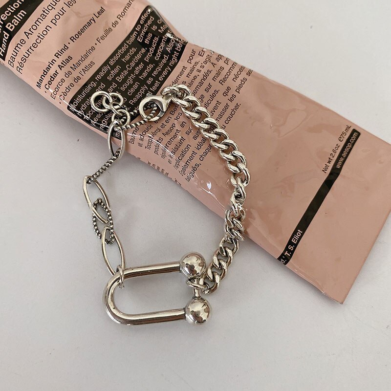 Foxanry 925 Stempel C-bilden Dicke Kette Armbinde Neue Jahrgang Punk Dicke Kette Partei Schmuck für Frauen