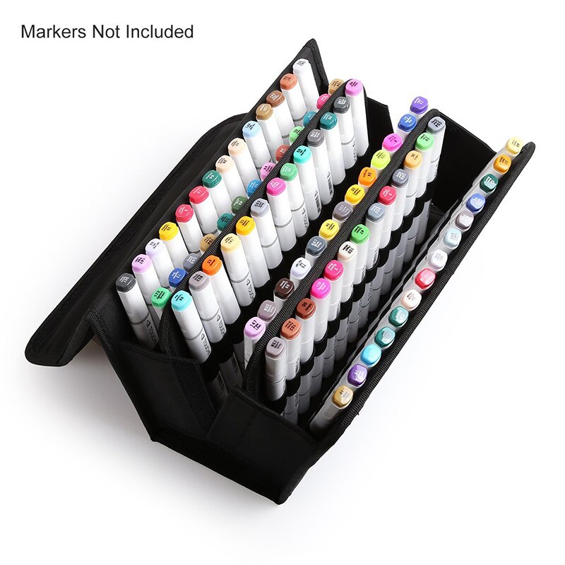 Premium Oxford 80 Slots School Marker Case Markers Bag Holder Marker Pen Painting Draw For kids Student Any Artist