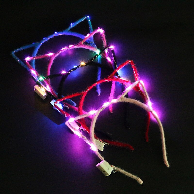 1Pcs Multi Light Up Flashing Blinking LED Headband Girl Wedding Hair Accessories Glow Party Christmas Year: Rabbit ears 2