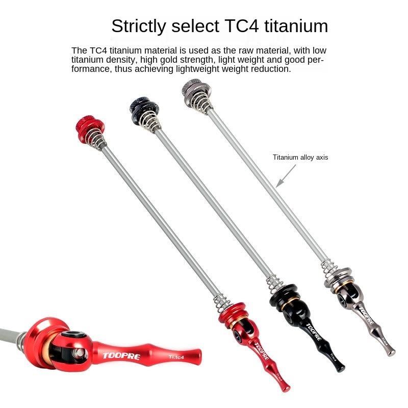 1 pair Toopre Bicycle Quick Release Ultralight Titanium AlloyRoad Titanium Alloy Quick Release Rod Quick Release Universal