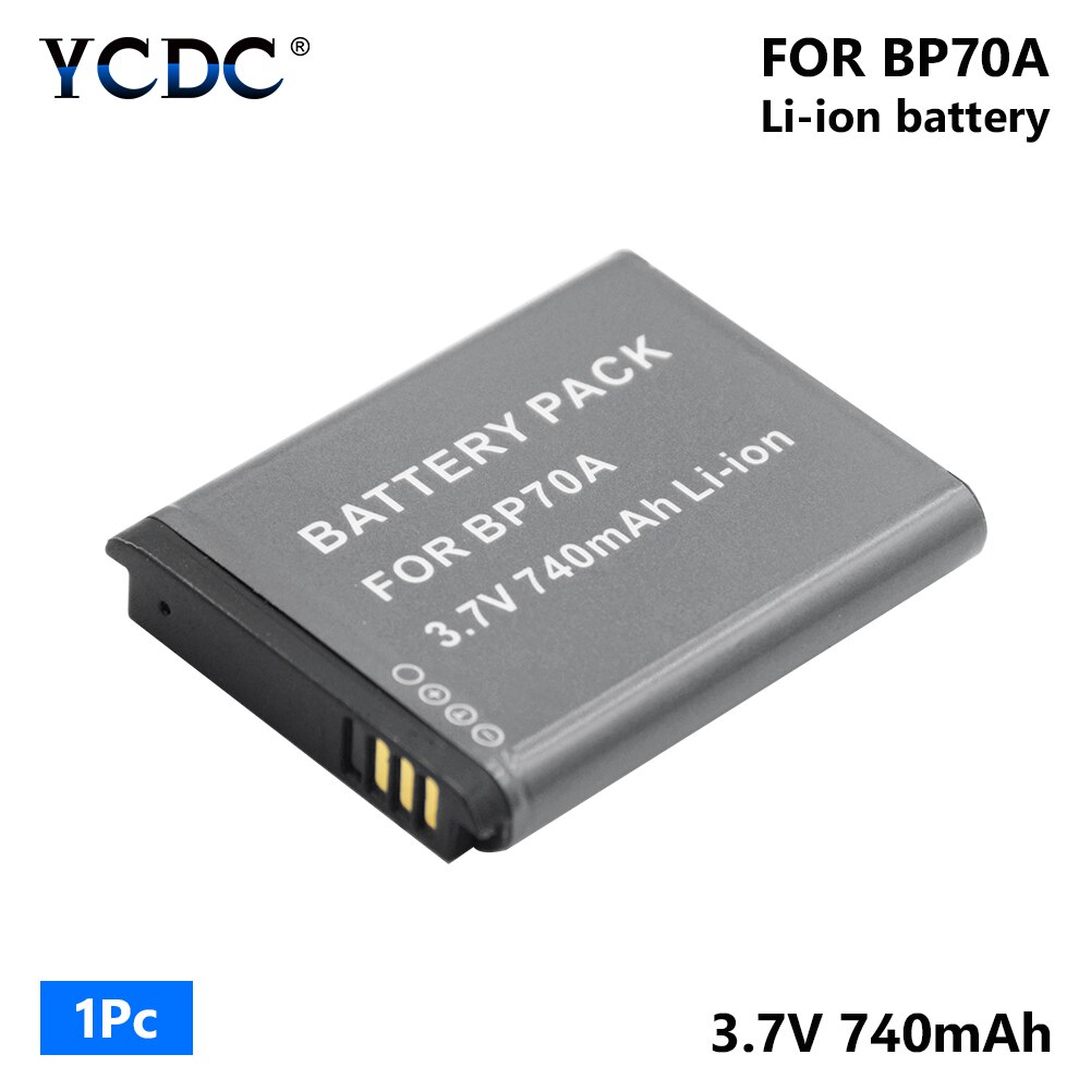 1/2 Pieces BP70A 740mAh Li-ion Lithium Battery For Samsung ES30 ES65 ES67 ES70 ES71 ES73 ES74 ES75 ES80 ES90 ES95 ES96 ES99 SL50: 1 piece battery