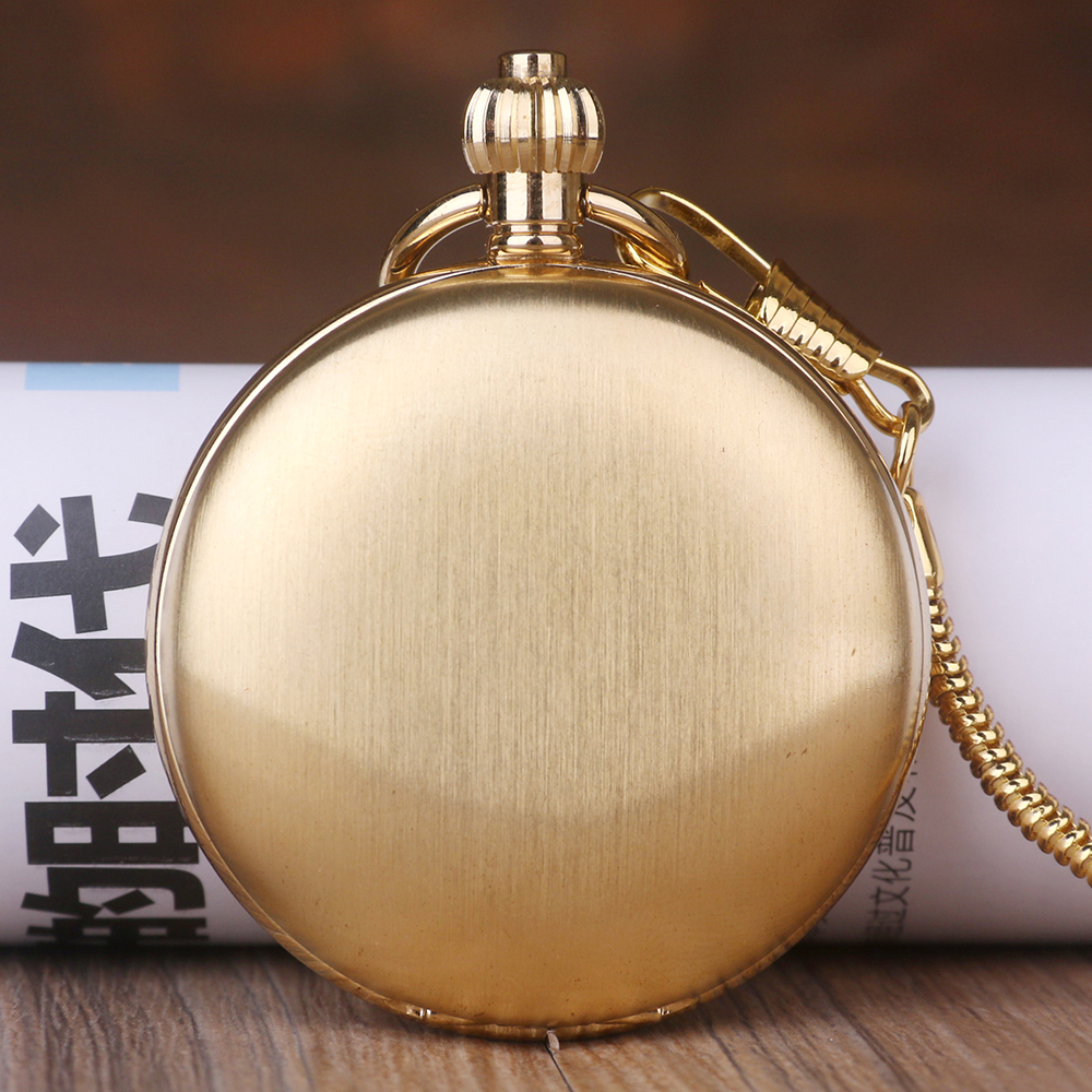 Luxe Golden Moon Phase Mechanisch Zakhorloge Romeinse Nummer Tourbillon Dial Hanger Ketting Mannen Vrouwen Sieraden