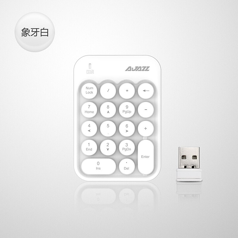 2.4G Wireless Numeric Keypad 18 Keys Computer Digital Portable Mini Keyboard for PC Accounting Teller Laptop Notebook MacBook: White