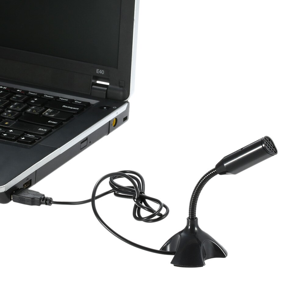 Adjustable USB Laptop Microphone Mini Studio Speech Voice Chatting Microphone Stand Mic with Holder for Desktop PC